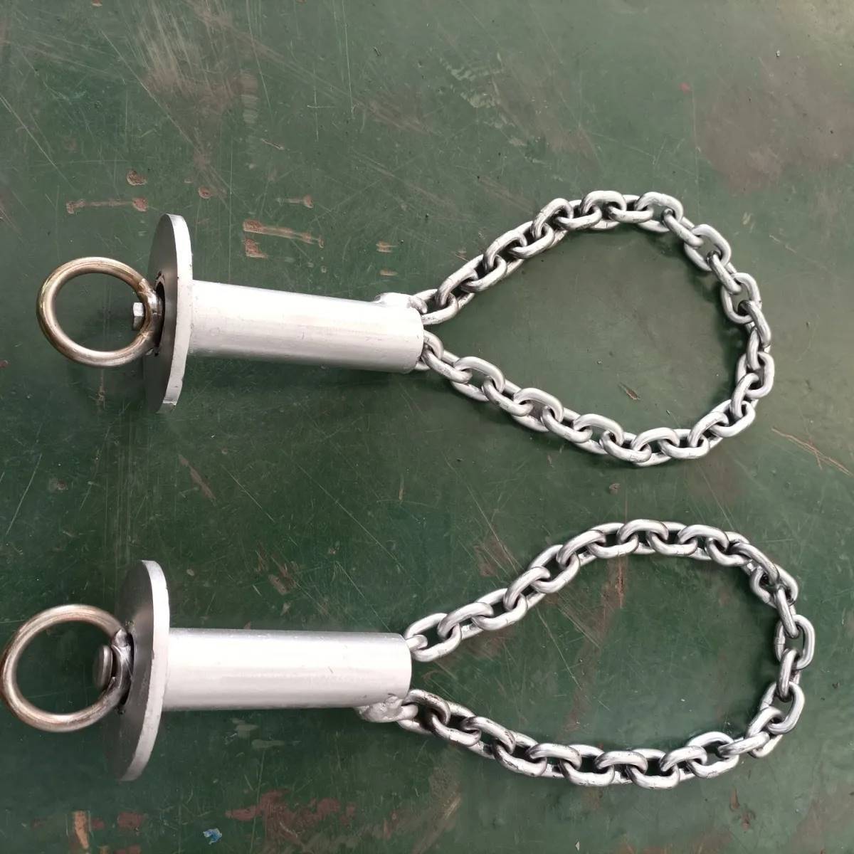 The slaughterhouse uses a pig's foot chain